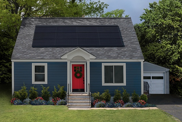Home solar integrated shingle house